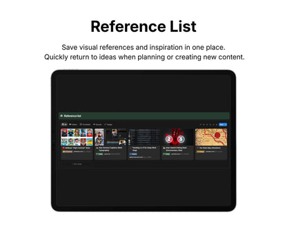 Digital tablet displaying a reference list app on a white background